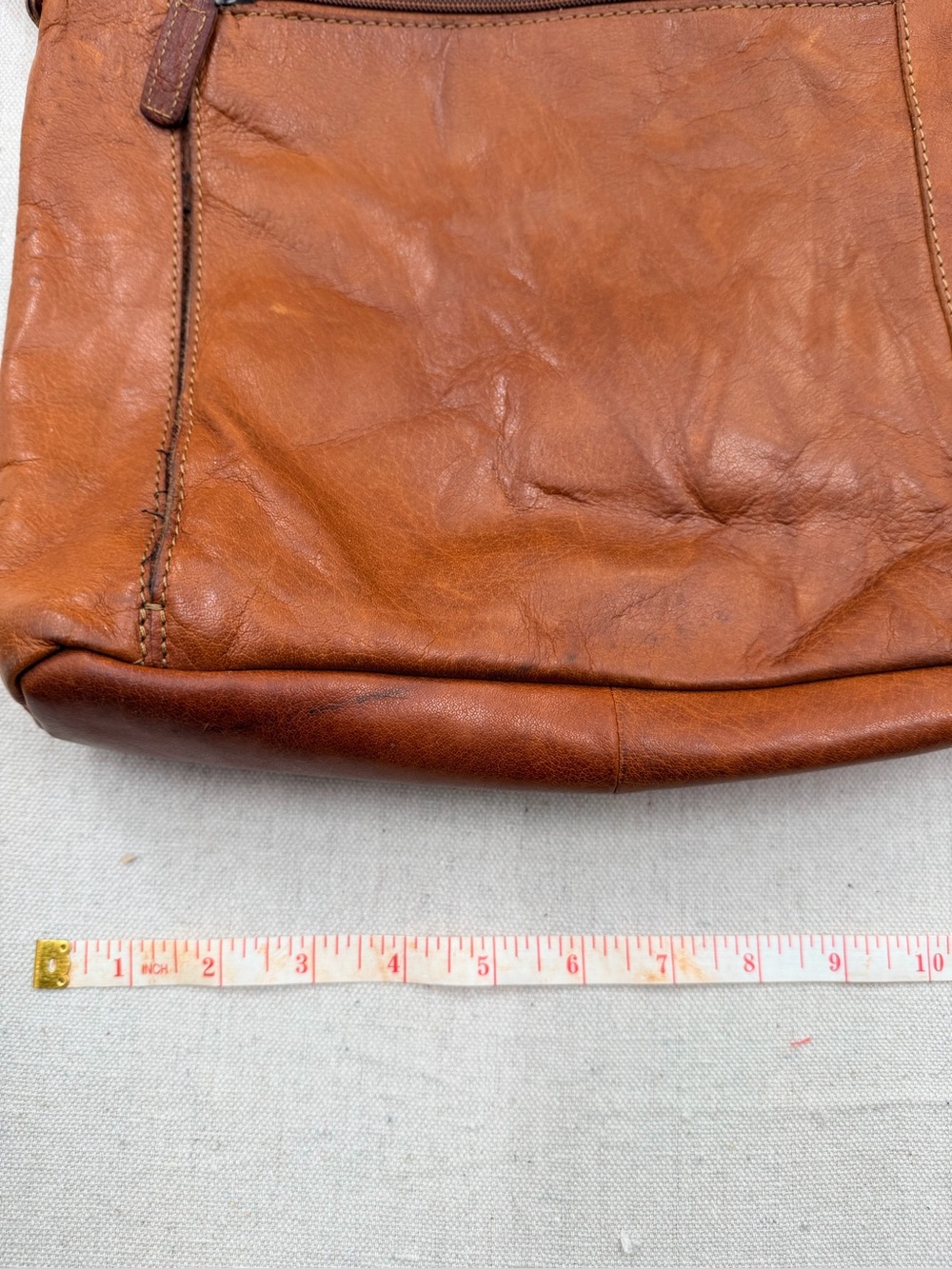 Jack Georges Men's Brown Leather Crossbody Shoulder Bag - Picture 5 of 8
